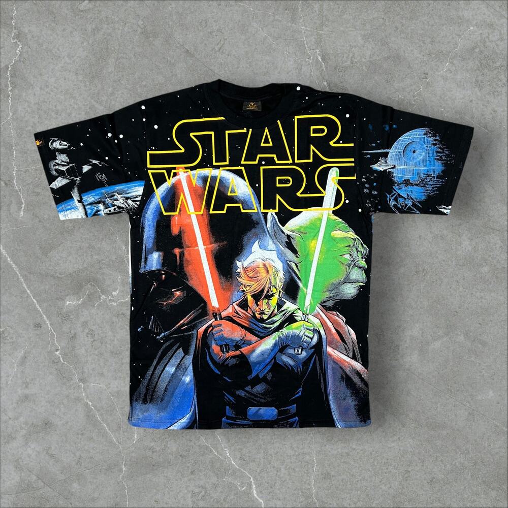 Vintage Star Wars AOP Darth Vader Size XL Anakin All Over Print Modern T-Shirt